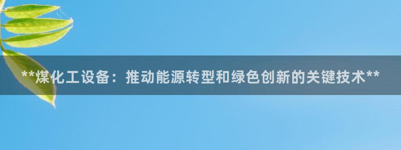 新城平台公司：**煤化工设备：推动能源转型和绿色创